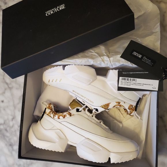 Versace Other - Versace Couture White and Gold Barocco Sneakers Men's 10.5 US or EU 44
